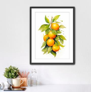 Oranges Watercolor- Framed Fine Art Print