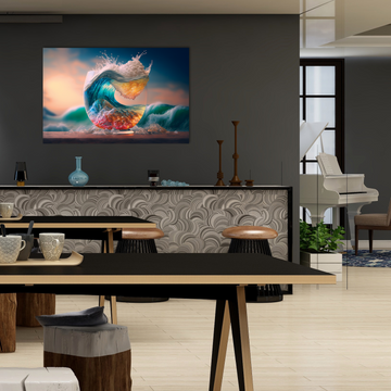 Frothy Waves in a Glass - Printed Canvas