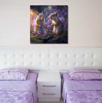 Squirrels in Conversation - Printed Canvas