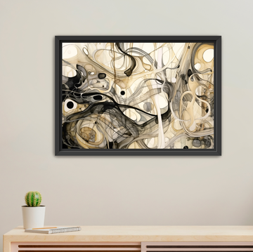 Abstract Translucent Tangle - Framed Canvas Print
