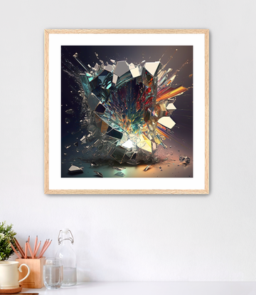 Shattering Glass Warm - Framed Fine Art Print
