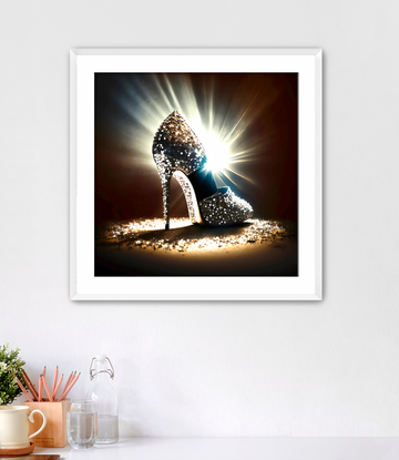 Rhinestone Encrusted Shoe - Framed Fine Art Print