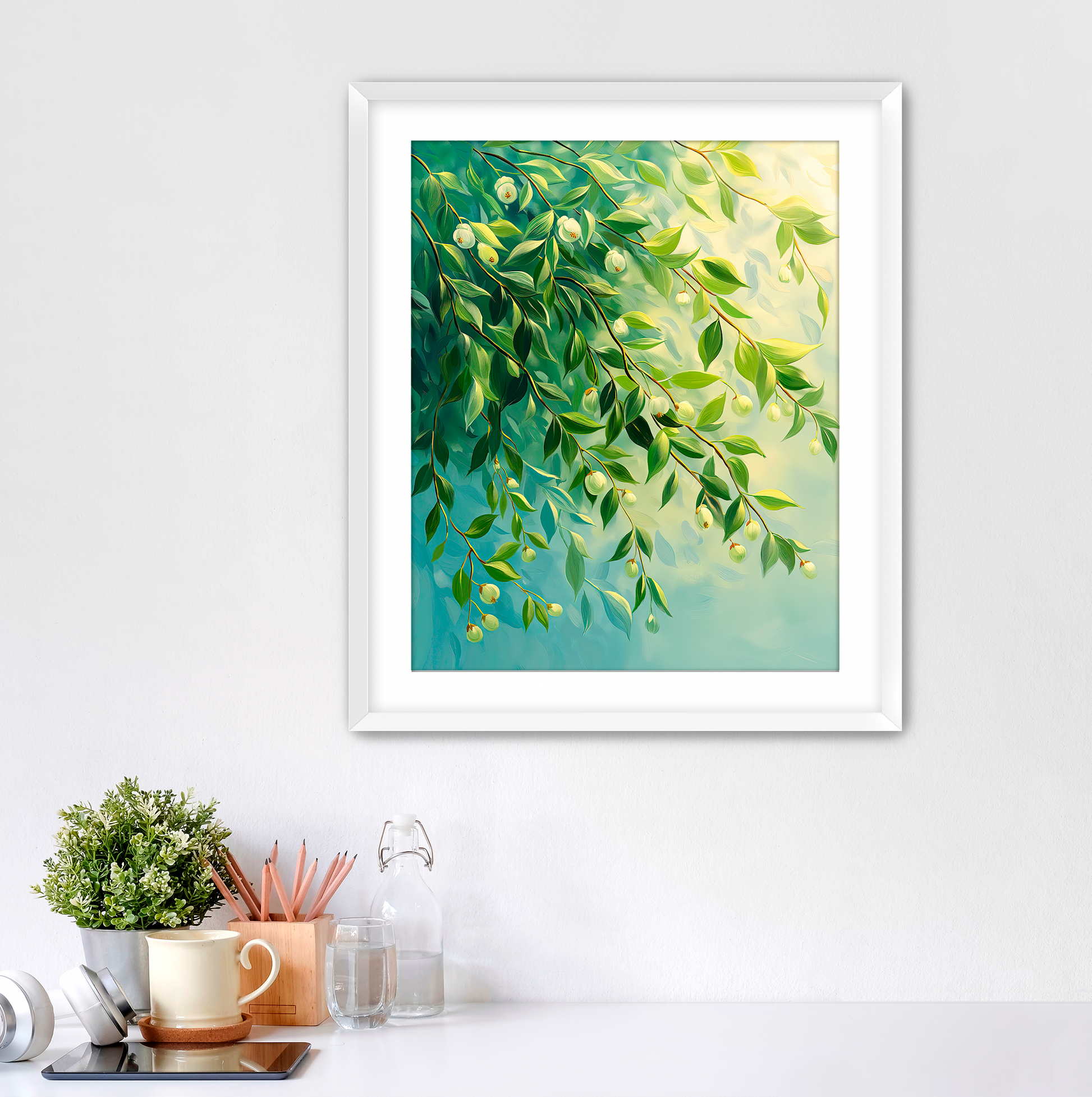 sweeping willow framed art